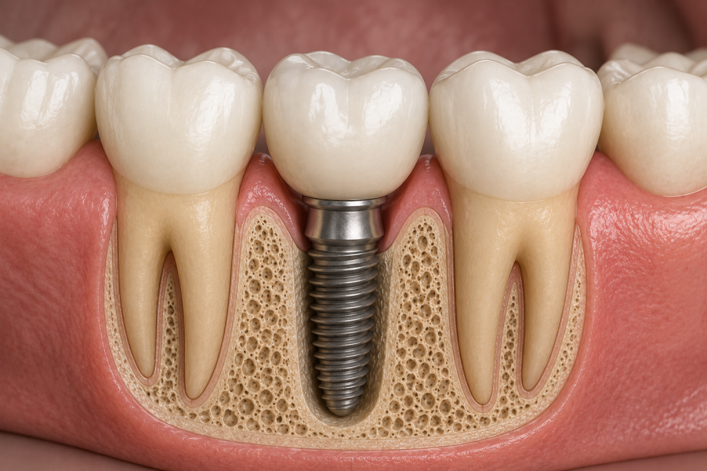 Implante dental sin tallar los dientes vecinos