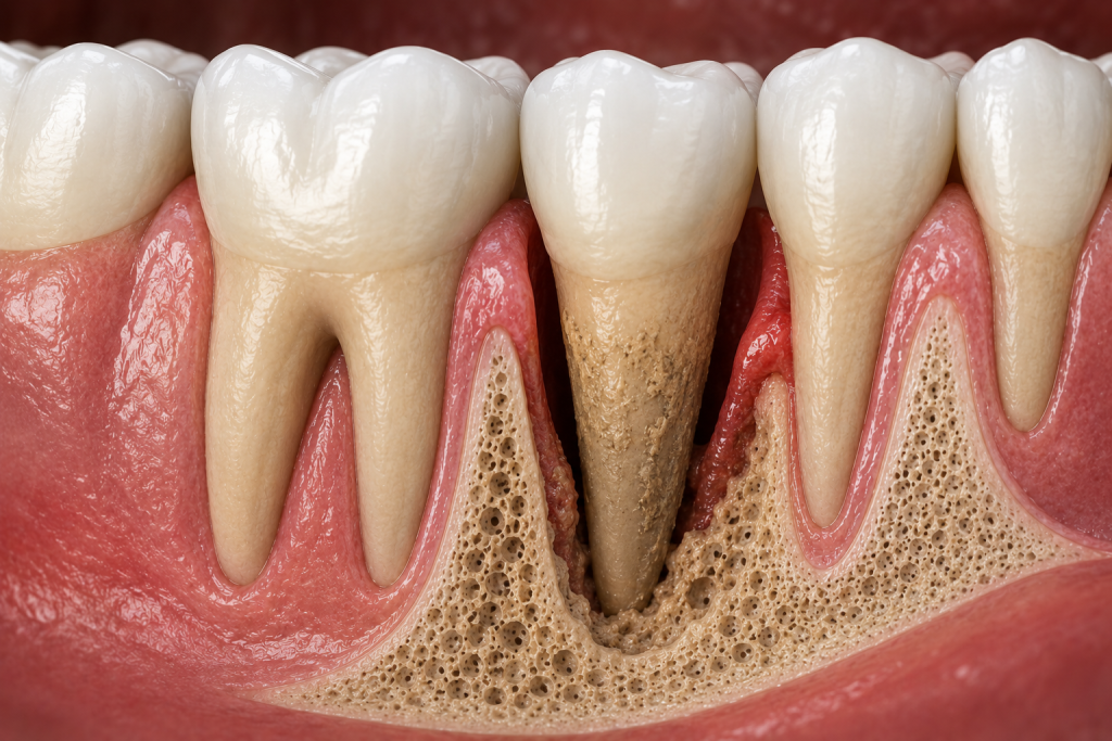 Periodontitis con pérdida de hueso dental